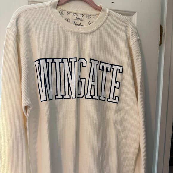 Wintage University White Waffle Sweatshirt Size Small - Picture 1 of 4